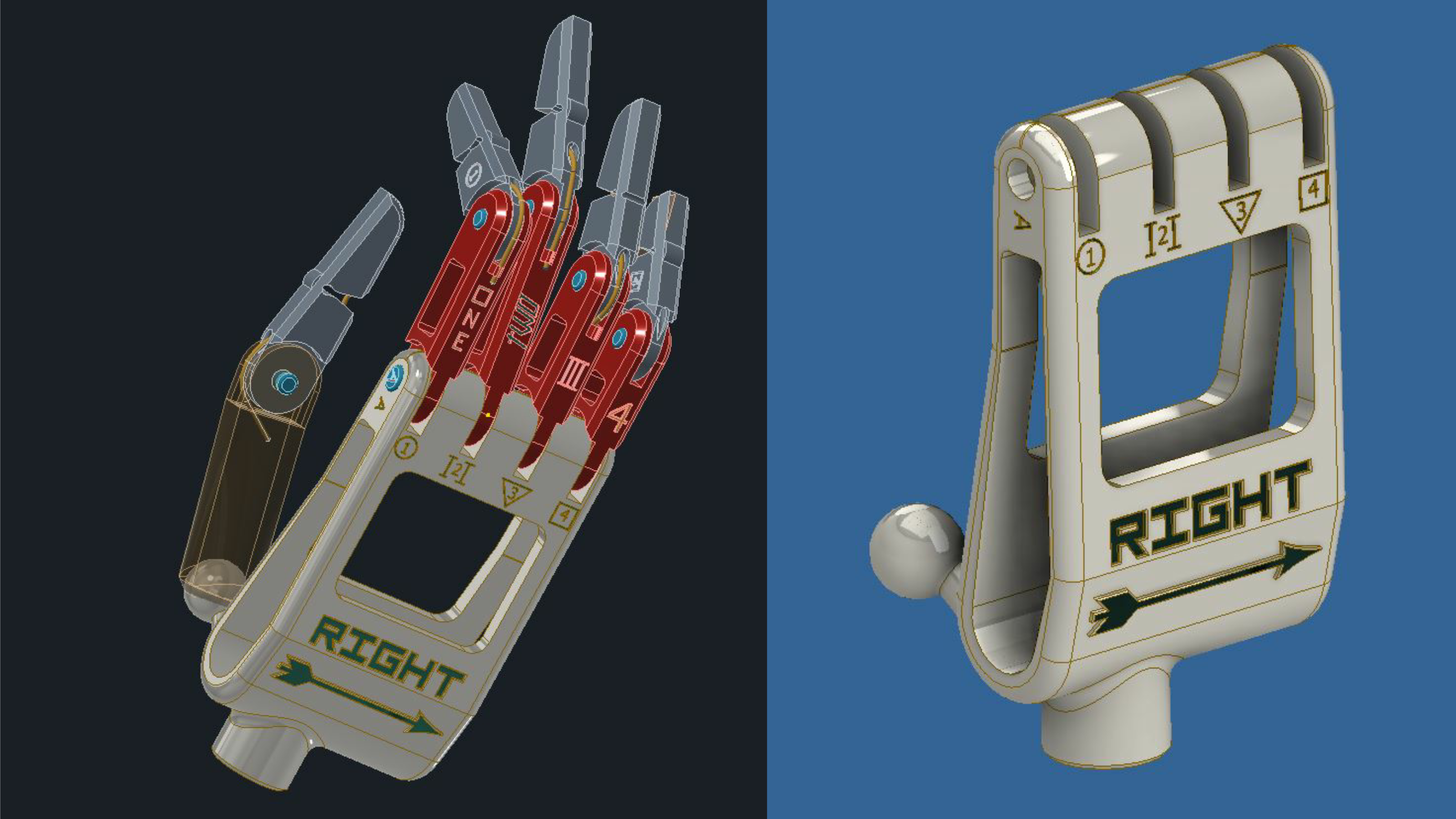 Passive Animatronik/Bionik Hand mit Gummiband Sehnen (Hard-Soft Robotik Tests)