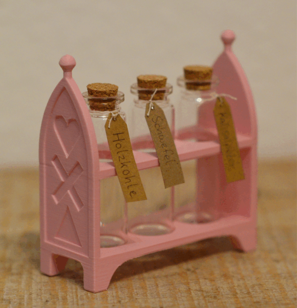 3er Sammelglas Halter mit Gläsern (pink)
