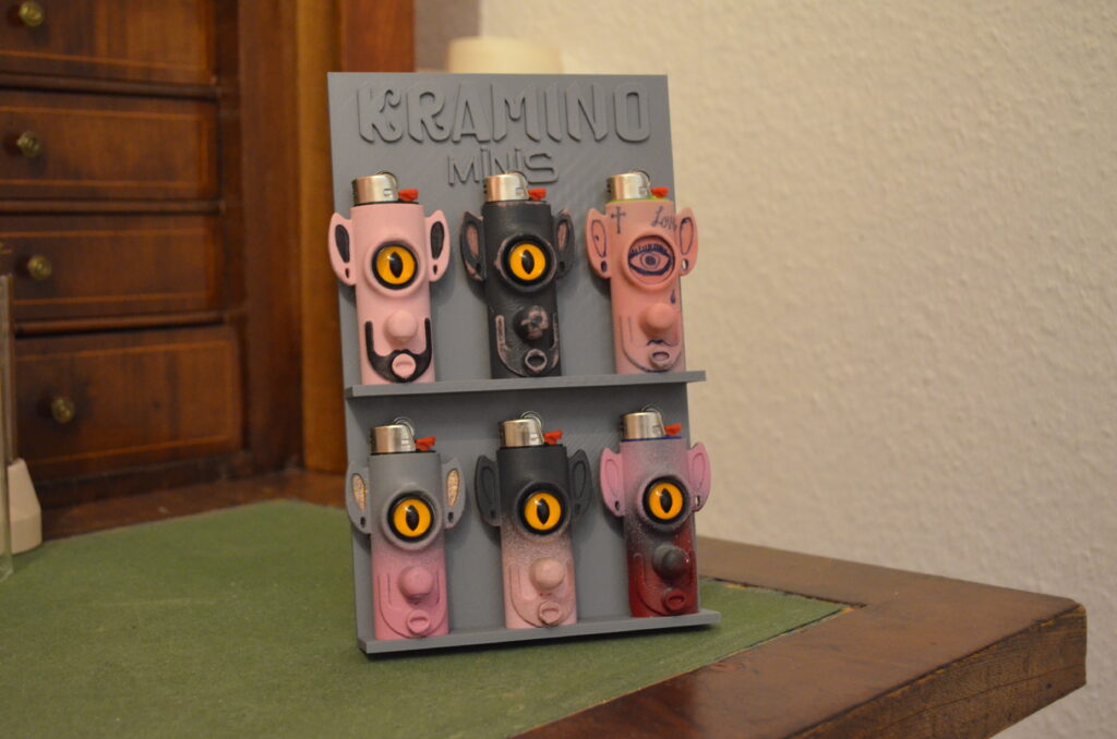 Kramino 6er Display Aufsteller mit bic Feuerzeugen