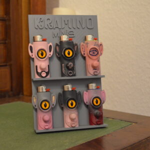 Kramino 6er Display Aufsteller mit bic Feuerzeugen